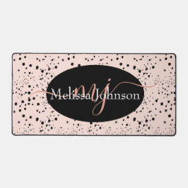 エレガントバラ金ゴールドレタリングのブラックマウスパッド デスクマット