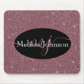 エレガントバラ金ゴールドレタリングのブラックマウスパッド マウスパッド (正面)