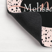 エレガントバラ金ゴールドレタリングのブラックマウスパッド マウスパッド (コーナー)