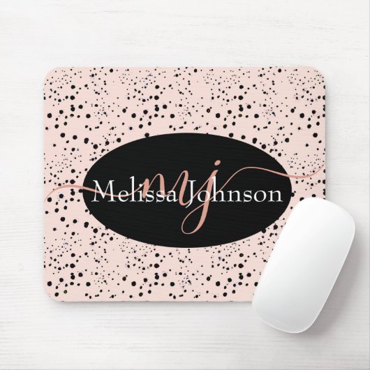 エレガントバラ金ゴールドレタリングのブラックマウスパッド マウスパッド (マウス)