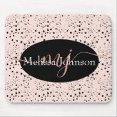 エレガントバラ金ゴールドレタリングのブラックマウスパッド マウスパッド (正面)