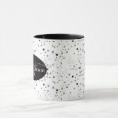 エレガントバラ金ゴールドレタリングオンブラックマグカップ マグカップ (中央)