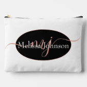 エレガントバラ金ゴールドレタリングオンブラック アクセサリーポーチ (正面)