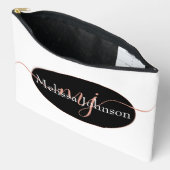 エレガントバラ金ゴールドレタリングオンブラック アクセサリーポーチ (見開き)