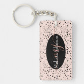 エレガントバラ金ゴールドレタリングオンブラック キーホルダー (正面)