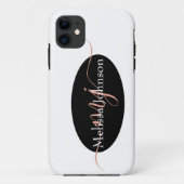 エレガントバラ金ゴールドレタリングオンブラック Case-Mate iPhoneケース (裏面)