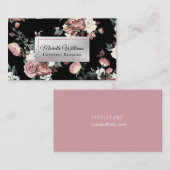 エレガントバラ金ゴールドヴィンテージフローラ 名刺 (正面/裏面)