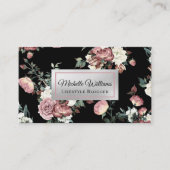 エレガントバラ金ゴールドヴィンテージフローラ 名刺 (正面)