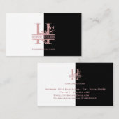 エレガントバラ金ゴールド分カスタム割モノグラム文字H 名刺 (正面/裏面)