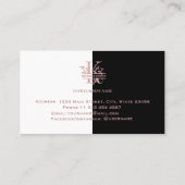 エレガントバラ金ゴールド分カスタム割モノグラム文字K 名刺 (裏面)