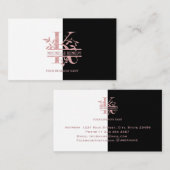 エレガントバラ金ゴールド分カスタム割モノグラム文字K 名刺 (正面/裏面)