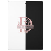 エレガントバラ金ゴールド分カスタム割モノグラムA B C D クリップボード (裏面)