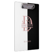 エレガントバラ金ゴールド分カスタム割モノグラムA B C D クリップボード (右)