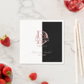 エレガントバラ金ゴールド分カスタム割モノグラムA B C D スタンダードカクテルナプキン (インサイチュ)