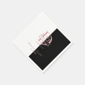 エレガントバラ金ゴールド分カスタム割モノグラムA B C D スタンダードカクテルナプキン (角)