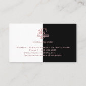 エレガントバラ金ゴールド分割カスタムモノグラム文字F 名刺 (裏面)