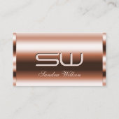 エレガントバラ金ゴールド効果フェイク3D光学モノグラム 名刺 (正面)