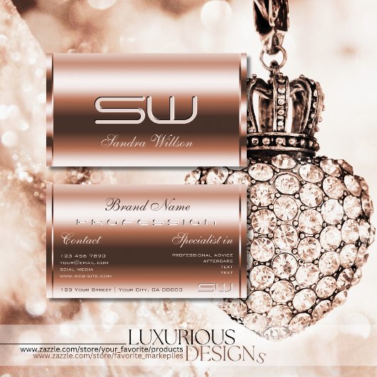 エレガントバラ金ゴールド効果フェイク3D光学モノグラム 名刺