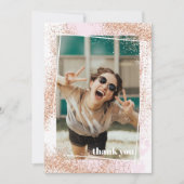 エレガントバラ金ゴールド卒業サンキューカード 招待状 (正面)