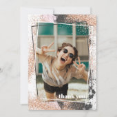 エレガントバラ金ゴールド卒業サンキューカード 招待状 (正面)