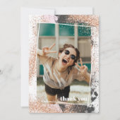 エレガントバラ金ゴールド卒業サンキューカード 招待状 (正面)