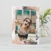 エレガントバラ金ゴールド卒業サンキューカード 招待状 (スタンド正面)