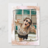 エレガントバラ金ゴールド卒業サンキューカード 招待状 (正面)