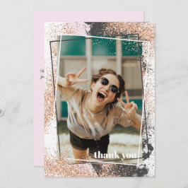 エレガントバラ金ゴールド卒業サンキューカード 招待状