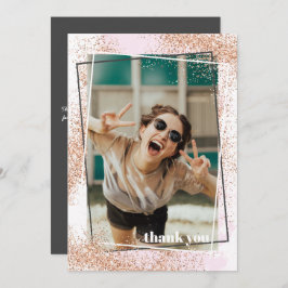 エレガントバラ金ゴールド卒業サンキューカード 招待状