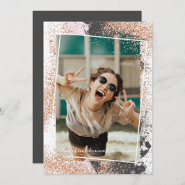 エレガントバラ金ゴールド卒業パーティ招待状 招待状