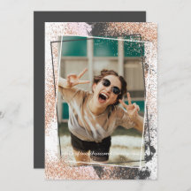 エレガントバラ金ゴールド卒業パーティ招待状