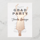 エレガントバラ金ゴールド卒業党 箔招待状 (正面)