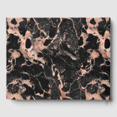 エレガントバラ金ゴールド及び黒大理石結婚ズ ゲストブック (裏面)