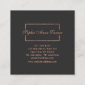 エレガントバラ金ゴールド壊れたフレーム濃い灰色 スクエア名刺 (裏面)