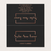 エレガントバラ金ゴールド壊れたフレーム濃い灰色 名刺 (外部フラット)