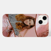 エレガントバラ金ゴールド大理石グリッター写真 Case-Mate iPhoneケース (裏面 (横))