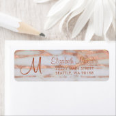 エレガントバラ金ゴールド大理石スクリプト差出人住所 ラベル (インサイチュ)