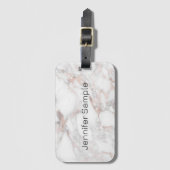 エレガントバラ金ゴールド大理石テンプレートモダン ラゲッジタグ (正面縦)