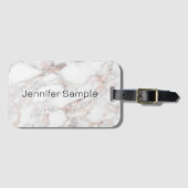 エレガントバラ金ゴールド大理石テンプレートモダン ラゲッジタグ (正面横)