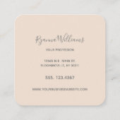 エレガントバラ金ゴールド大理石筆跡スクリプト スクエア名刺 (裏面)