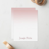 エレガントバラ金ゴールド手書きスクリプモダント ノートカード (正面/裏面インサイチュ)