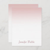 エレガントバラ金ゴールド手書きスクリプモダント ノートカード (正面/裏面)