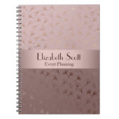 エレガントバラ金ゴールド手書きフローラ仕訳帳/ ノートブック (正面)