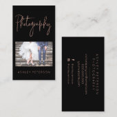 エレガントバラ金ゴールド撮ミニマル影タイポグラフィ 名刺 (正面/裏面)