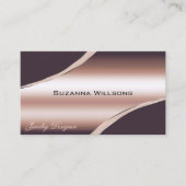 エレガントバラ金ゴールド曲線デコ線とQRコード 名刺 (正面)