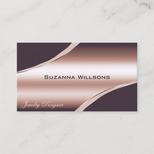 エレガントバラ金ゴールド曲線デコ線とQRコード 名刺 (正面)