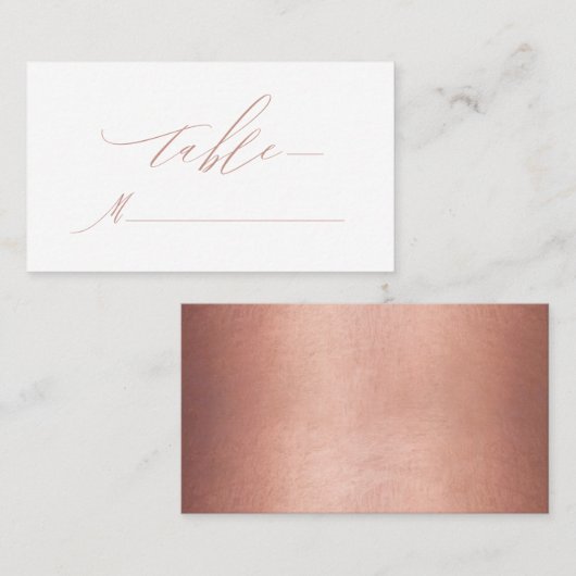 エレガントバラ金ゴールド書メタリック結婚ズ プレイスカード (正面/裏面)