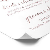 エレガントバラ金ゴールド書印看板飲料 ポスター (角)