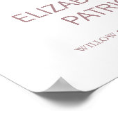 エレガントバラ金ゴールド書結婚の歓迎 ポスター (角)