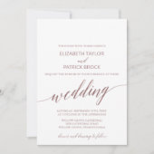 エレガントバラ金ゴールド書結婚の 招待状 (正面)